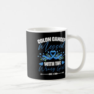 Taza De Café Colorrectal azul del Chica del cáncer de colon