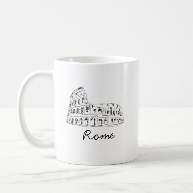Taza De Café Colosseo Roma Italia Café Mug (Izquierda)