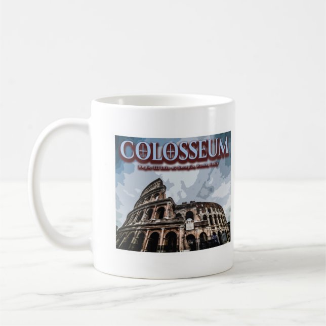 TAZA DE CAFÉ COLOSSEUM - ROMA ITALIA - ROMANO ICONO (Izquierda)