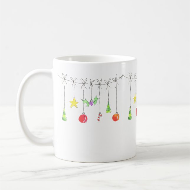 Taza De Café Colourful Christmas Ornaments (Izquierda)