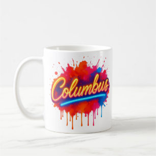 Taza De Café Columbus Neon Street Art Splash
