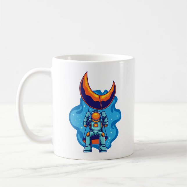 Taza De Café Columpio de astronauta en el espacio (Izquierda)