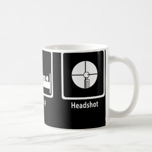 Taza De Café Coma, duerma, Headshot - videojugador de FPS