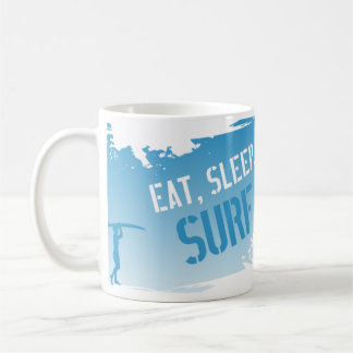 Taza De Café Coma, duerma, practique surf
