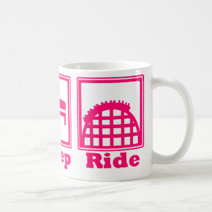 Taza De Café Coma, duerma, y monte (las montañas rusas) - rosa