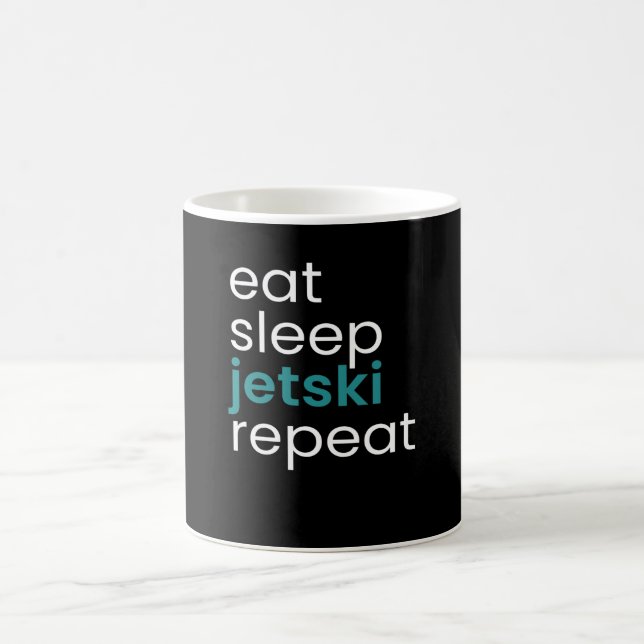 Taza De Café Coma el Jetski de sueño repetido (Centro)