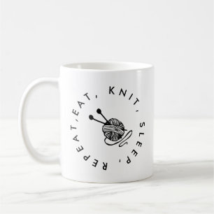 Taza De Café Coma el punto de dormir repita Regalo de agujas de