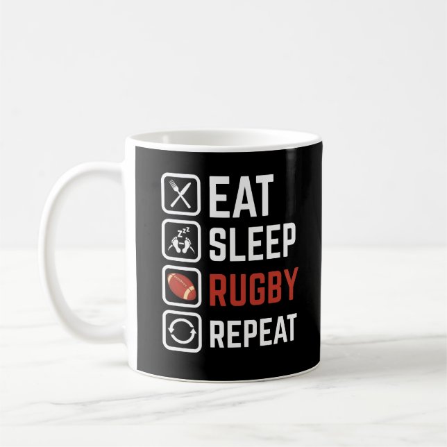 Taza De Café Coma el regalo deportivo de repetición de Rugby Sl (Izquierda)