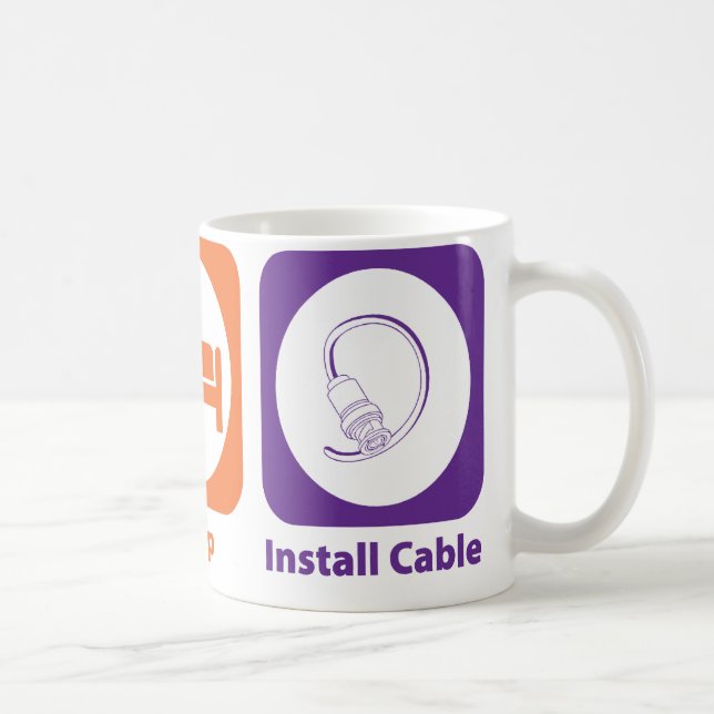 Taza De Café Coma el sueño instalan el cable (Derecha)