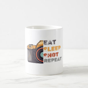 Taza De Café Coma la cosecha de disparo repetida vintage