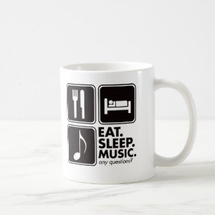 Taza De Café Coma la música del sueño - negro