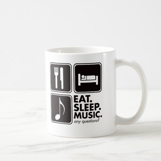 Taza De Café Coma la música del sueño - negro (Derecha)