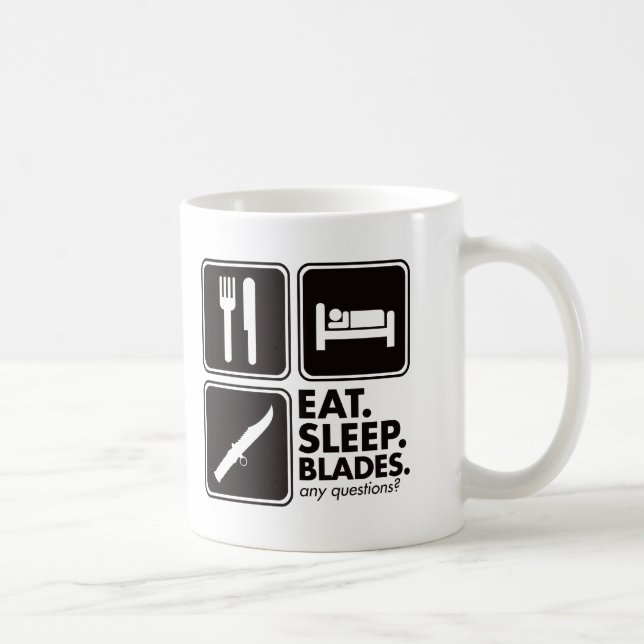 Taza De Café Coma las cuchillas del sueño - negro (Derecha)