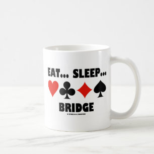 Taza De Café Coma… Sueño… Puente (juegos de la tarjeta del