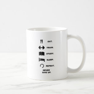 Taza De Café Coma. Tren. Estudio. Sueño. Repetición. Nunca d