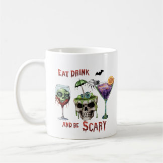 Taza De Café Coma una bebida y sé un café divertido de Hallowee