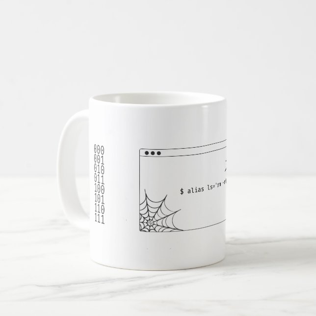 Taza De Café Comando de Unix "alias" divertido (Anverso izquierdo)
