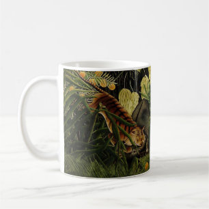 Taza De Café Combate a un tigre y un búfalo