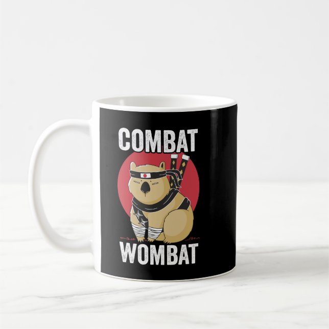 Taza De Café Combate a Wombat Funny (Izquierda)