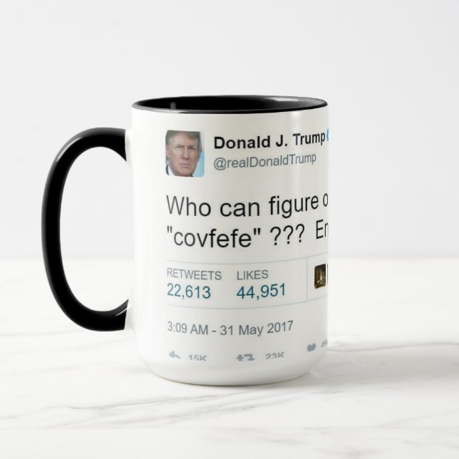 TAZA de CAFÉ COMBINADA de COVFEFE 15OZ POR ZAZZ_IT (Izquierda)