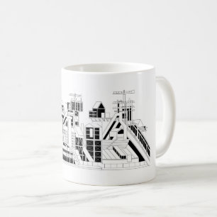 Taza De Café Combinado Metalúrgico Industrial Silueta 