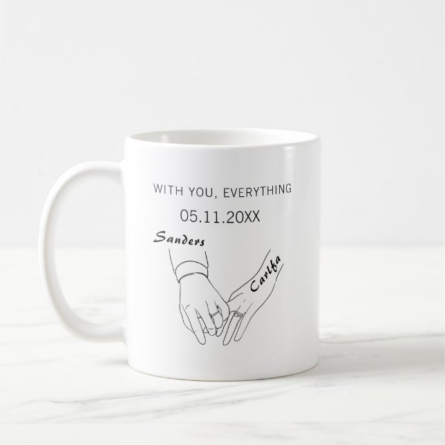Taza De Café Combinar para siempre el compromiso de regalo Boda (Izquierda)