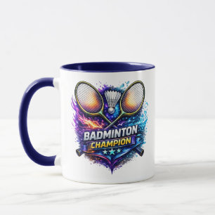 Taza de café Combo Colorido Campeón de Bádminton