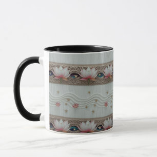 Taza de café combo de punto floral ojo de loto ser