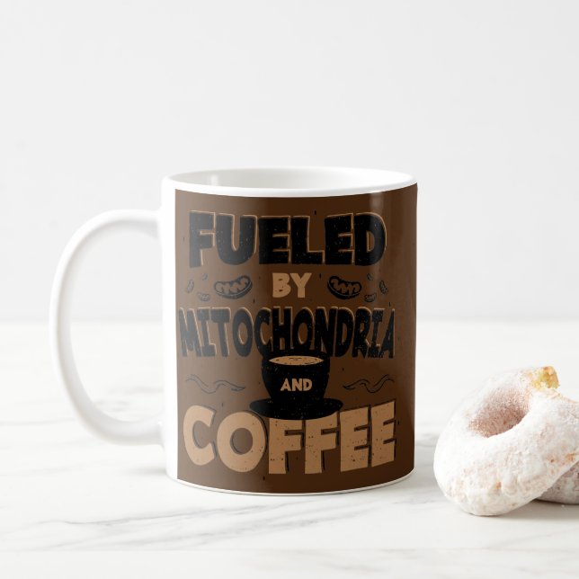 Taza De Café Combustible Alimentado Por Mitochondria Y Café  (Con donut)