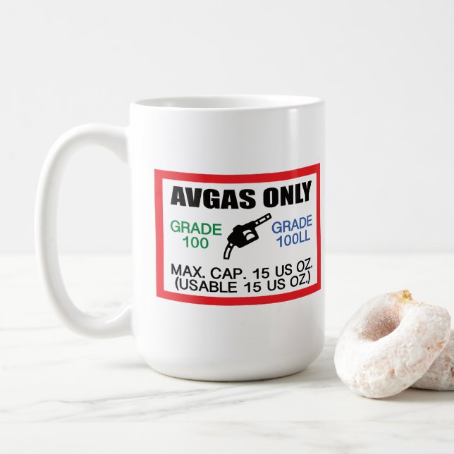 Taza De Café combustible AVGAS / 100LL solamente (Con donut)