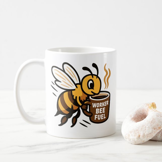 Taza De Café Combustible de abeja para trabajadores (Con donut)