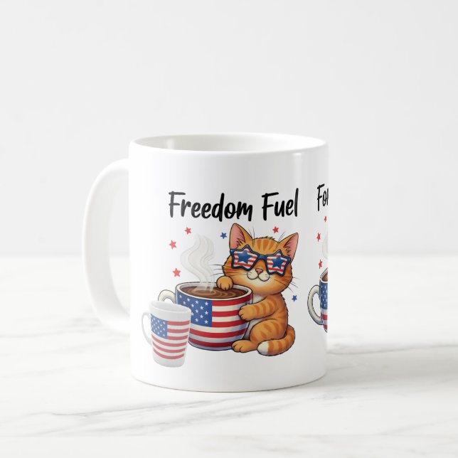 Taza De Café Combustible De Libertad Para Las Mamás Del Gato -  (Anverso izquierdo)