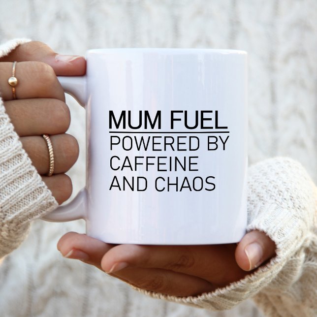 Taza De Café Combustible de mamá alimentado por cafeína y caos (Subido por el creador)