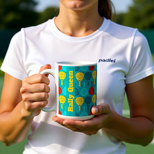 Taza De Café Combustible Padel Racket, texto personalizado (Padel Racket Fuel, custom text Coffee Mug)