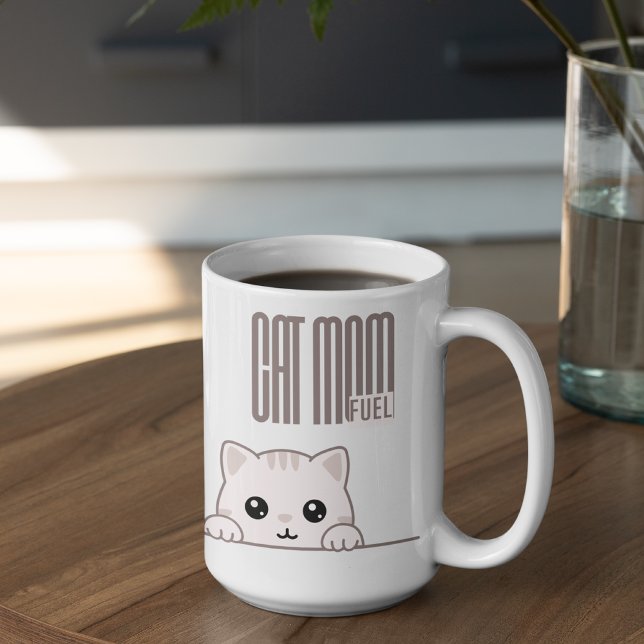 Taza De Café Combustible personalizable de Mamá Gata (Subido por el creador)