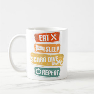 Taza De Café Come Bucear Dormir Repetir Buceo Divertido