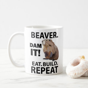 Taza De Café Come Construir Repetir Funny Beaver Animal