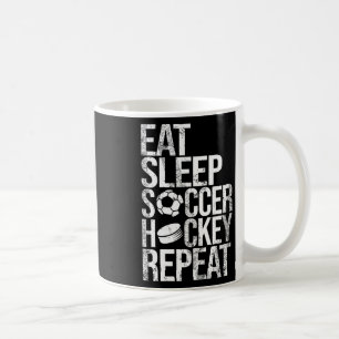 Taza De Café Come Dormir Fútbol Hockey Repetir Divertido Juego