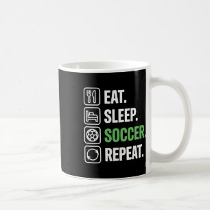 Taza De Café Come Dormir Fútbol Repetir Entrenador Fan Jugador 