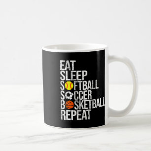 Taza De Café Come Dormir Fútbol Suave Reír Deporte Repetir Dive