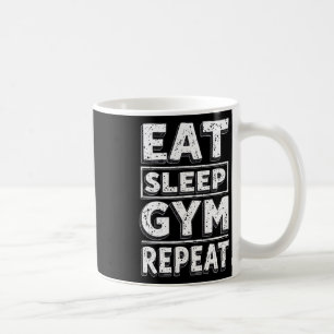 Taza De Café Come Dormir Gimnasio Repetir Camiseta Divertida Hu