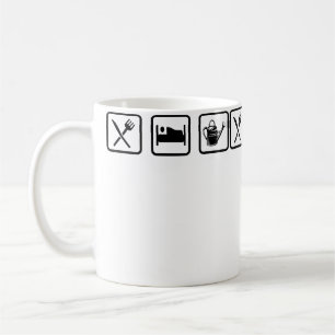 Taza De Café Come Dormir Jardín Repite Jardinería Jardinero Hor