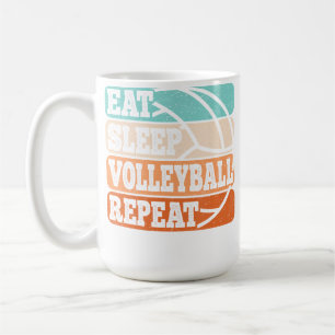 Taza De Café Come Dormir Voleibol Repetir Divertido Jugador de