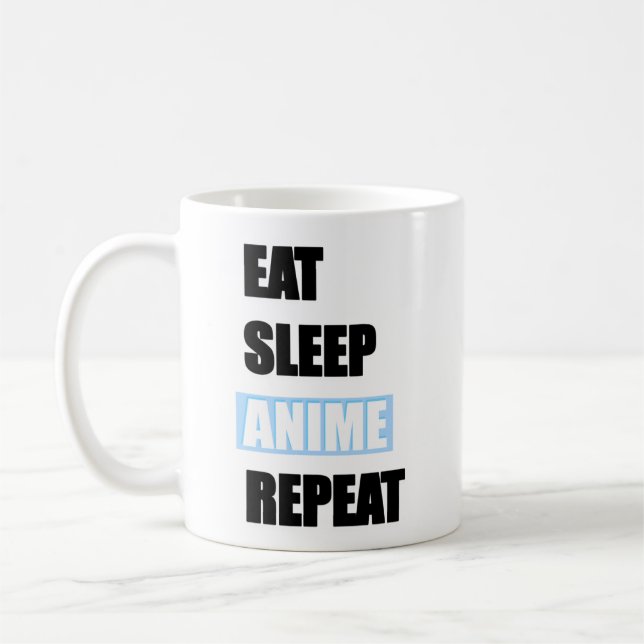 Taza De Café ¡Come, Duerme, Anime, Repite! (Izquierda)