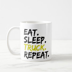 Taza De Café Come Duerme Camión Repite Conductor de Camión
