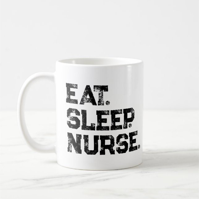 Taza De Café Come. Duerme. Enfermera. (Izquierda)