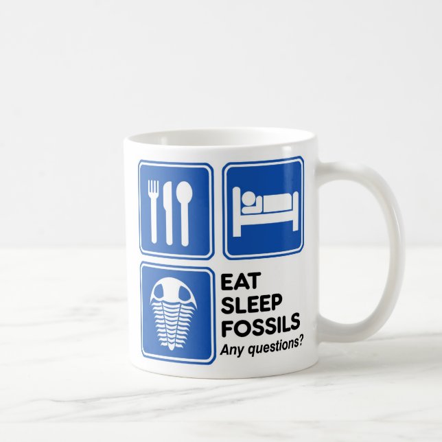 TAZA DE CAFÉ COME, DUERME, FÓSILES (Derecha)