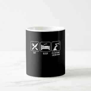 Taza De Café Come. Duerme. Ingeniería mecatrónica