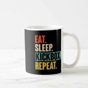 Taza De Café Come Duerme Kickbox Repite - Retro Antiguo Kickbox