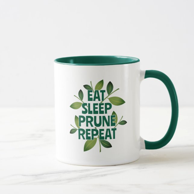 Taza de café Come Duerme Poda Repite para jardiner (Derecha)